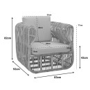Πολυθρόνα Fajole pakoworld rattan σε φυσική απόχρωση με μπεζ μαξιλάρι 83x92x82εκ