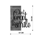 Διακοσμητικό τοίχου Smiley pakoworld ξύλο πεύκου σε φυσική απόχρωση με μαύρο μέταλλο 47x3x58εκ