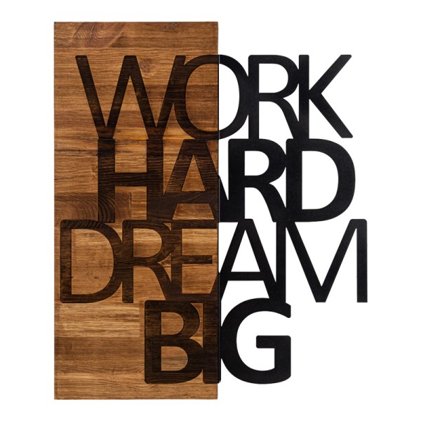 Διακοσμητικό τοίχου Deseze pakoworld ξύλο πεύκου σε φυσική απόχρωση με μαύρο μέταλλο 48x3x58εκ