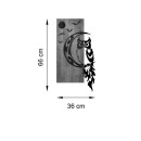 Διακοσμητικό τοίχου Owle pakoworld ξύλο πεύκου σε φυσική απόχρωση με μαύρο μέταλλο 36x3x66εκ