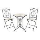 Τραπεζαρία Sellis pakoworld σετ 3τεμ μωσαικό-μέταλλο μαύρο