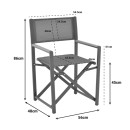Πολυθρόνα σκηνοθέτη Mabu pakoworld ανθρακί αλουμίνιο 56x48x86εκ