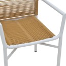 Πολυθρόνα αλουμινίου Clutch pakoworld στοιβαζόμενη λευκός σκελετός-φυσικό rattan 55x56x80εκ