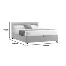 Κρεβάτι Molito pakoworld βελούδο σε εκρού απόχρωση με αποθηκευτικό χώρο150x200εκ