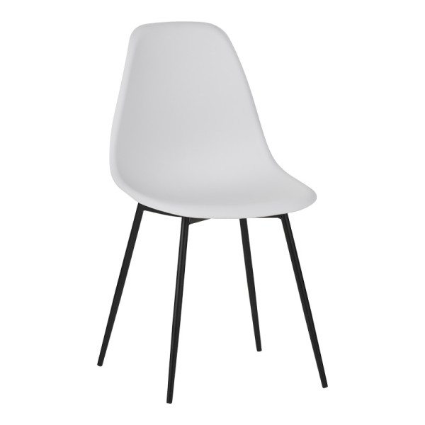 Καρέκλα Ballen pakoworld pp λευκό με μαύρα μεταλλικά πόδια 41.5x53x84.5εκ | Συσκευασία 4 τμχ