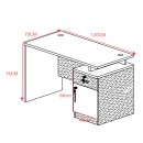 Γραφείο εργασίας επαγγελματικό Oscar pakoworld σε καρυδί-ανθρακί απόχρωση 120x70x76εκ