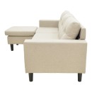 Γωνιακός καναπές αναστρέψιμος Maneli pakoworld ύφασμα αμμου -μπεζ 196x138/77x82εκ