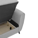 Καναπές-κρεβάτι με αποθηκευτικό χώρο διθέσιος Lincoln pakoworld γκρι-μπεζ ύφασμα 165x75x85εκ