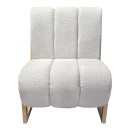 Πολυθρόνα Cocoon pakoworld ύφασμα σε λευκή -πόδια σε φυσική απόχρωση 65x75x77εκ