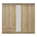 Ντουλάπα ρούχων πεντάφυλλη OLYMPUS pakoworld σε sonoma απόχρωση 198x57x183εκ