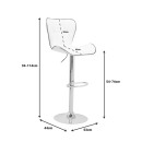 Σκαμπό μπαρ Jorine pakoworld πτυσσόμενο λευκό pu- βάση χρωμίου 53x44x114εκ | Συσκευασία 2 τμχ