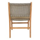 Καρέκλα Darien pakoworld σκελετός teak ξύλο σε φυσική απόχρωση και κρεμ-μαύρο pe σχοινί 52x62x86εκ