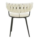 Πολυθρόνα Alkia I pakoworld ύφασμα σε εκρού απόχρωση- πόδι μαύρο μέταλλο 57x58.5x72εκ | Συσκευασία 2 τμχ