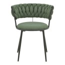 Πολυθρόνα Alkia I pakoworld ύφασμα σε χακί απόχρωση- πόδι μαύρο μέταλλο 57x58.5x72εκ | Συσκευασία 2 τμχ