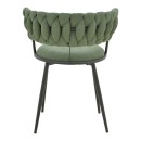 Πολυθρόνα Alkia I pakoworld ύφασμα σε χακί απόχρωση- πόδι μαύρο μέταλλο 57x58.5x72εκ | Συσκευασία 2 τμχ