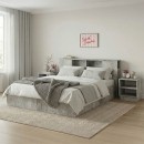 Κρεβάτι διπλό OLYMPUS pakoworld σε χρώμα antique ανθρακί 160x200εκ