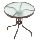 Tραπεζαρία Obbi-Watson pakoworld σετ 3τεμ καφέ μέταλλο-pe Φ60x70εκ