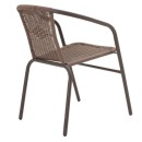 Tραπεζαρία Obbi-Watson pakoworld σετ 3τεμ καφέ μέταλλο-pe Φ60x70εκ