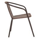 Tραπεζαρία Obbi-Watson pakoworld σετ 3τεμ καφέ μέταλλο-pe Φ60x70εκ