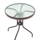 Τραπεζαρία Watson-Sussie pakoworld σετ 3τεμ μέταλλο καφέ-γυαλί Φ60x70εκ