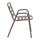 Τραπεζαρία Watson-Sussie pakoworld σετ 3τεμ μέταλλο καφέ-γυαλί 60x60x70εκ