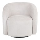 Πολυθρόνα Barrelo pakoworld περιστρεφόμενη με κρεμ ύφασμα 77x72x69εκ