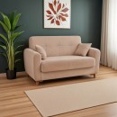 Καναπές-κρεβάτι με αποθηκευτικό χώρο διθέσιος Lincoln pakoworld μπεζ ύφασμα 165x75x85εκ