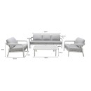 Σαλόνι εξωτερικού χώρου Marlena pakoworld μπεζ αλουμίνιο με ύφασμα σε απόχρωση ανοιχτό γκρι