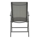 Πολυθρόνα Candor pakoworld ανθρακί μέταλλο και γκρι textilene 51.5x63.5x107εκ | Συσκευασία 4 τμχ