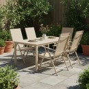 Πολυθρόνα Candor pakoworld σαμπανί μέταλλο με textilene 51.5x63.5x107εκ | Συσκευασία 4 τμχ