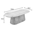 Τραπέζι σαλονιού Aithra pakoworld μασίφ ξύλο μάνγκο καρυδί 120x60x42εκ