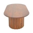 Τραπέζι σαλονιού Flute pakoworld μασίφ ξύλο μάνγκο καρυδί 130x65x40εκ