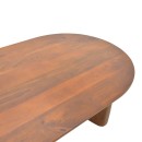 Τραπέζι σαλονιού Flute pakoworld μασίφ ξύλο μάνγκο καρυδί 130x65x40εκ