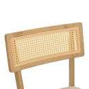 Καρέκλα Raffles pakoworld rubberwood με pe rattan και γκρι μπεζ ύφασμα 47x48x83.5εκ | Συσκευασία 2 τμχ