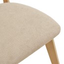Καρέκλα Canon pakoworld rubberwood σε φυσική απόχρωση με γκρι μπεζ ύφασμα 43x43x79.5εκ | Συσκευασία 2 τμχ