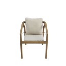 Πολυθρόνα Malibu II pakoworld μασίφ ξύλο ακακίας-ύφασμα σε φυσική-μπεζ απόχρωση 58x63x74εκ | Συσκευασία 2 τμχ
