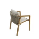 Πολυθρόνα Malibu II pakoworld μασίφ ξύλο ακακίας-ύφασμα σε φυσική-μπεζ απόχρωση 58x63x74εκ | Συσκευασία 2 τμχ