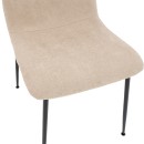 Καρέκλα Gratify pakoworld ύφασμα εκρού-πόδι μαύρο