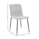 Καρέκλα Gratify pakoworld ύφασμα εκρού-πόδι μαύρο