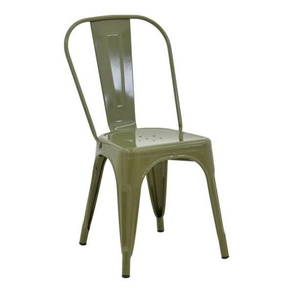 Καρέκλα Utopia pakoworld μέταλλο σε λαδί απόχρωση 44x44x85εκ