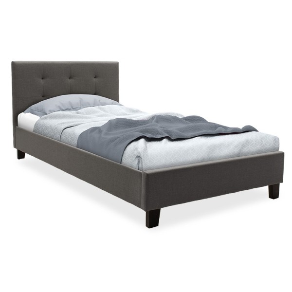 Κρεβάτι Mago pakoworld ύφασμα ανθρακί 100x200εκ