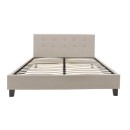 Κρεβάτι Mago pakoworld ύφασμα εκρού 160x200εκ