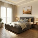 Κρεβάτι Norse pakoworld ύφασμα ανθρακί με αποθηκευτικό χώρο 160x200εκ