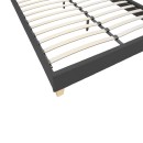 Κρεβάτι Mago pakoworld ύφασμα σε ανθρακί απόχρωση με ξύλινο πόδι 160x200εκ