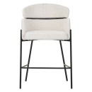 Σκαμπό μπαρ Tolerse Inart μπεζ ύφασμα-πόδι μαύρο μέταλλο | Συσκευασία 2 τμχ