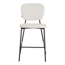 Σκαμπό μπαρ Cathair pakoworld μπουκλέ ύφασμα σε μπεζ απόχρωση με μαύρα μεταλλικά πόδια 48x54x100εκ | Συσκευασία 2 τμχ