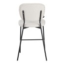 Σκαμπό μπαρ Cathair pakoworld μπουκλέ ύφασμα σε μπεζ απόχρωση με μαύρα μεταλλικά πόδια 48x54x100εκ | Συσκευασία 2 τμχ