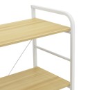 Ραφιέρα επιδαπέδια Depo pakoworld μέταλλο λευκό-mdf σε φυσική απόχρωση 60x40x120εκ