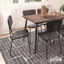 Καρέκλα Tania pakoworld ύφασμα ανθρακί antique-μαύρο πόδι | Συσκευασία 4 τμχ