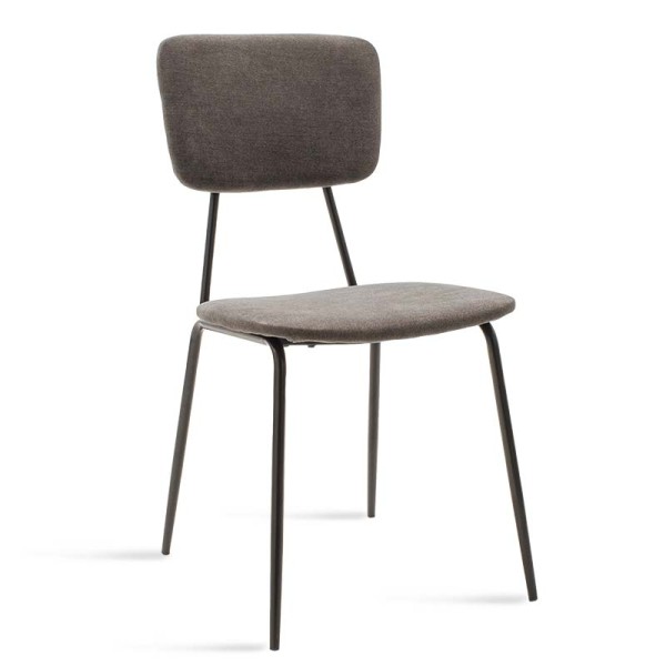 Καρέκλα Tania pakoworld ύφασμα ανθρακί antique-μαύρο πόδι | Συσκευασία 4 τμχ